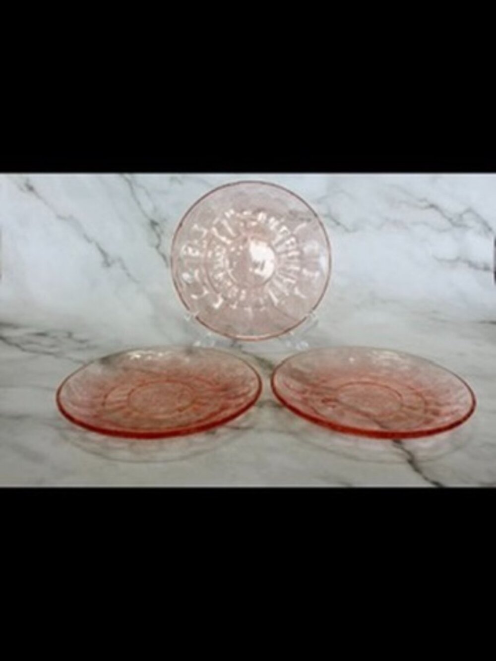 Set of Three Jeanette Pink Poinsettia Plates